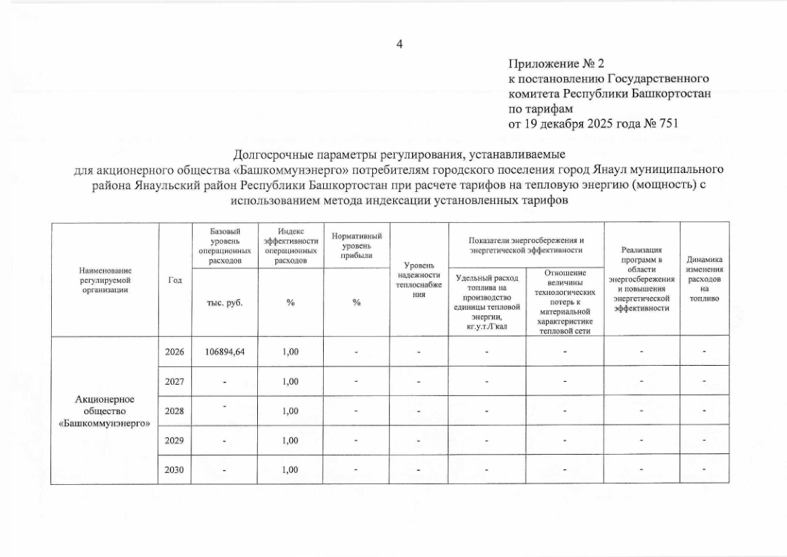 Об установлении тарифов на тепловую энергию на 2026г.